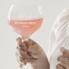 Hampers and Gifts to the UK - Send the Personalised Gindependent Woman Gin Glass